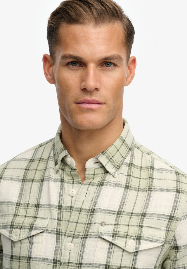 Superdry Langarmhemd »MERCHANT LITE CHECK SHIRT« mit Knopfleiste, aus Baumwolle, Regular Fit, kariertes Design