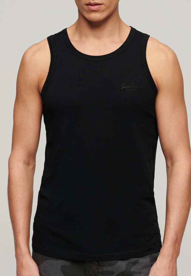 Superdry Tanktop »ESSENTIAL LOGO VEST UB« mit Markenlabel, aus Baumwolle und Single Jersey, Slim Fit, ärmellos