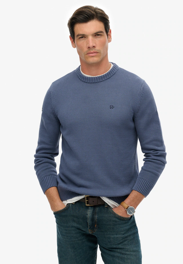 Superdry Strickpullover »PREPPY COTTON JUMPER« Baumwolle, regular fit