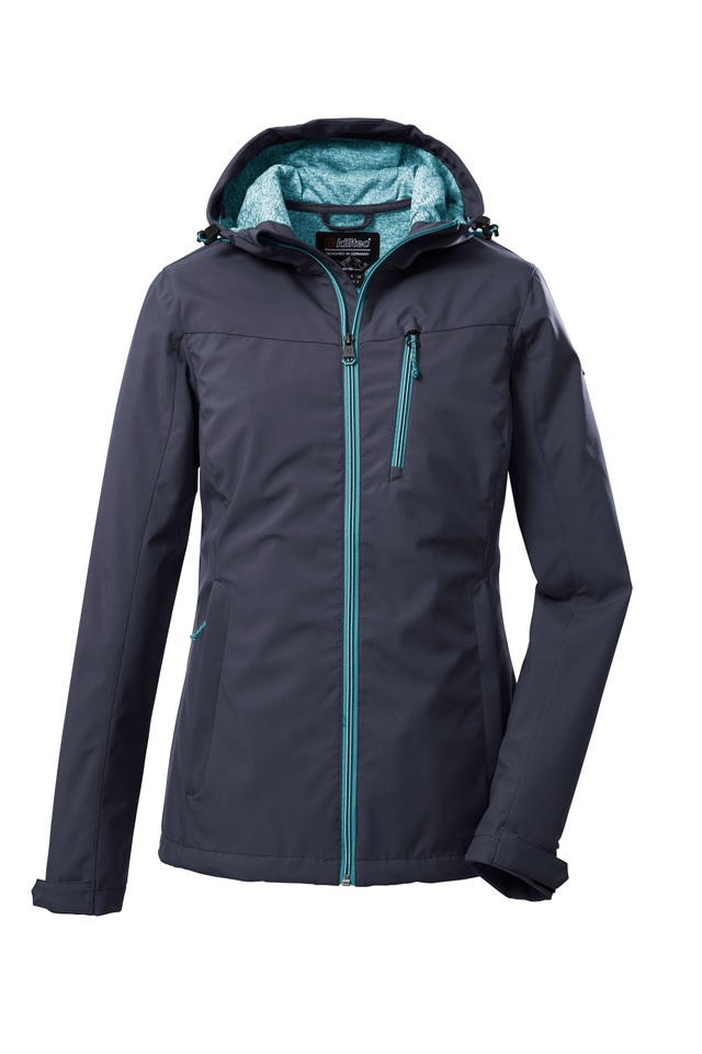 Killtec Softshelljacke »KOS 89 WMN SFTSHLL JCKT« wasserdicht, winddicht, atmungsaktiv, mit Kapuze
