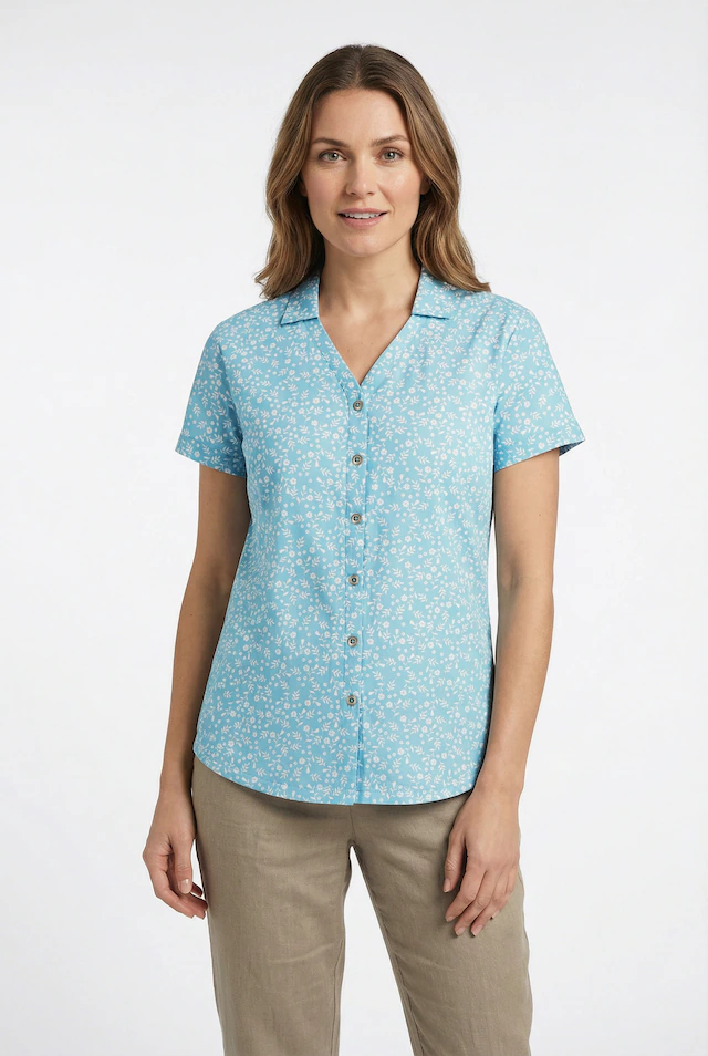 Killtec Funktionsbluse »KOS 86 WMN WVN SHRT« mit floralem All-Over-Print, schnelltrocknend