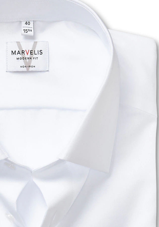 MARVELIS Kurzarmhemd modern fit, Busnesshemd, New Kentkragen, bügelfrei