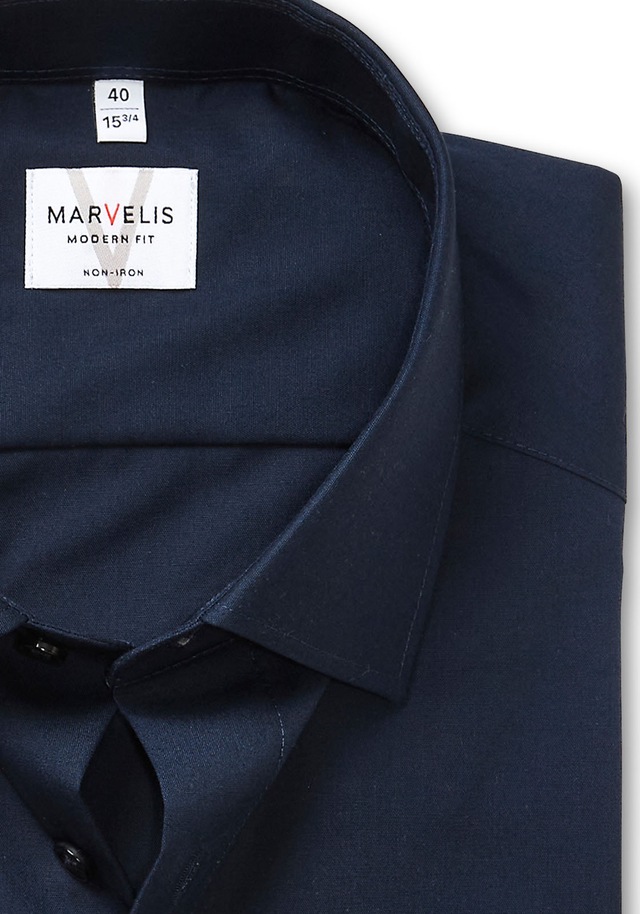 MARVELIS Langarmhemd modern fit, Businesshemd, bügelfrei, New-Kentkragen