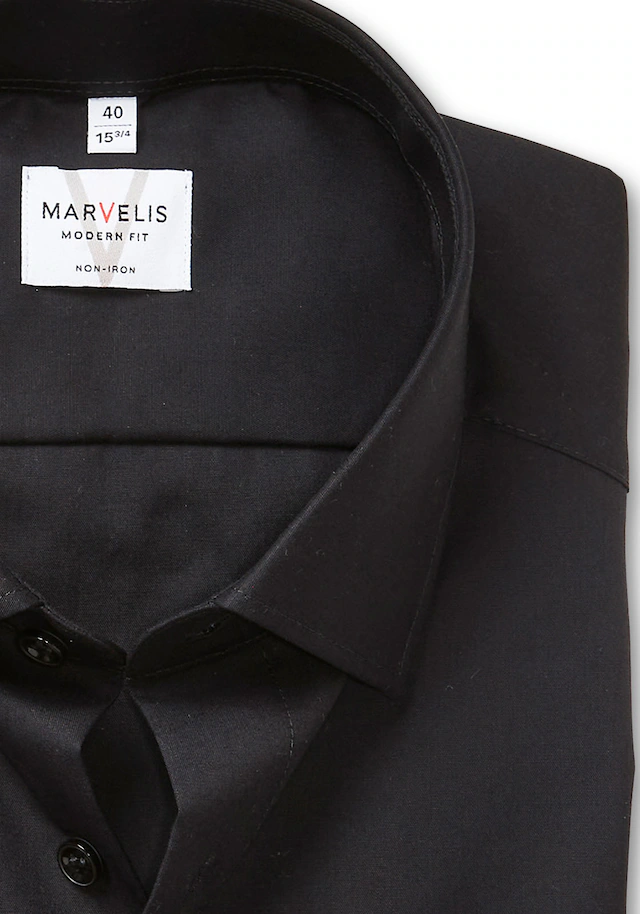 MARVELIS Langarmhemd modern fit, Businesshemd, bügelfrei, New-Kentkragen