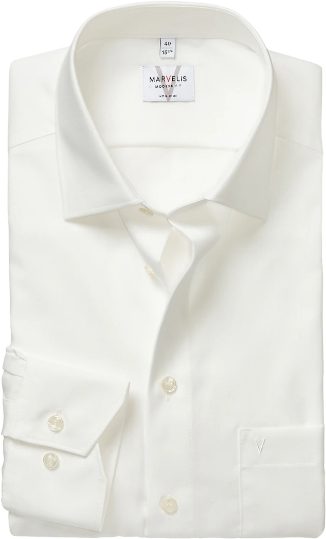 MARVELIS Langarmhemd modern fit, Businesshemd, bügelfrei, New-Kentkragen