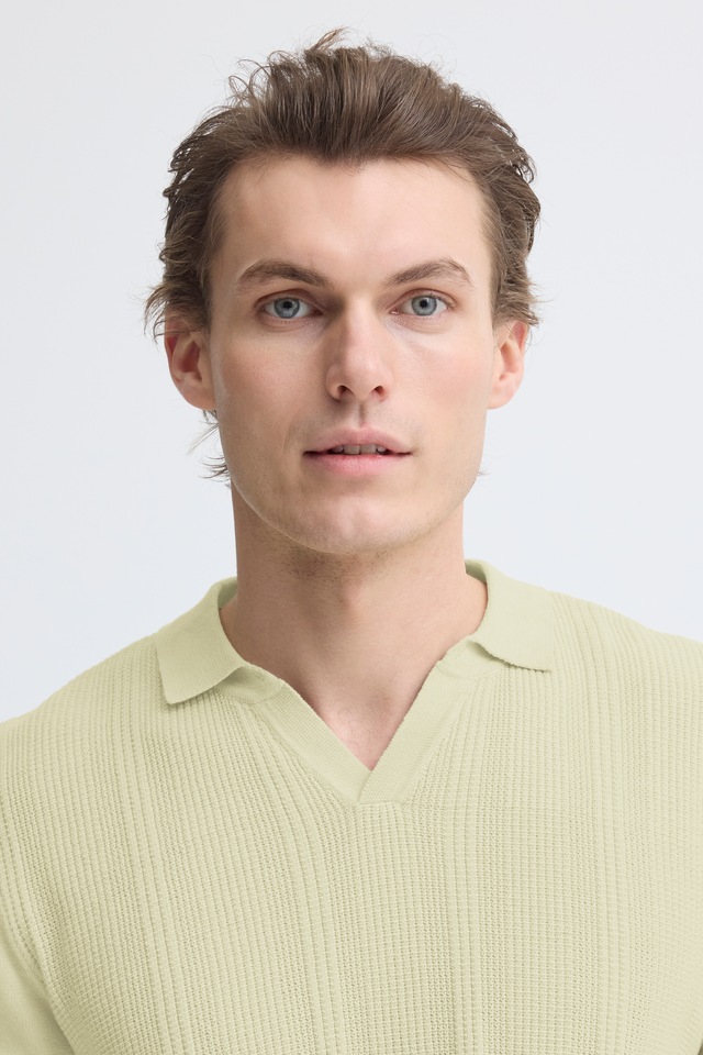 Blend Polokragenpullover »BHBARON SPLIT POLO PPNOOS« aus Baumwolle, Regular Fit, unifarben, Kurzarm, mit V-Ausschnitt