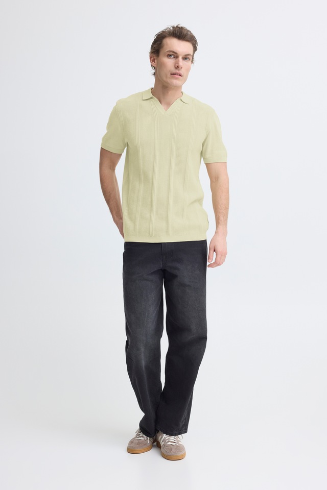 Blend Polokragenpullover »BHBARON SPLIT POLO PPNOOS« aus Baumwolle, Regular Fit, unifarben, Kurzarm, mit V-Ausschnitt