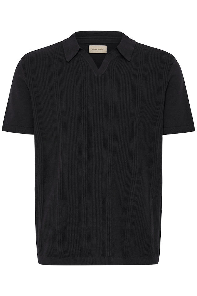 Blend Polokragenpullover »BHBARON SPLIT POLO PPNOOS« aus Baumwolle, Regular Fit, unifarben, Kurzarm, mit V-Ausschnitt