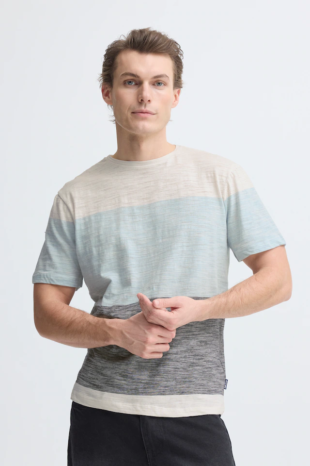 Blend T-Shirt »BHKEITH BLOCK S/S TEE« aus Single Jersey, Regular Fit, mit Rundhalsausschnitt