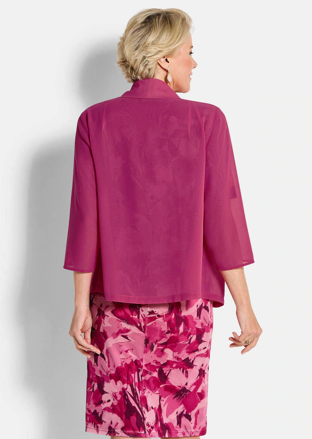 GOLDNER Jackenblazer »Kurzgröße Blaue leichte Jacke mit Schalkragen, Halbarm« Perfekt für Kleider