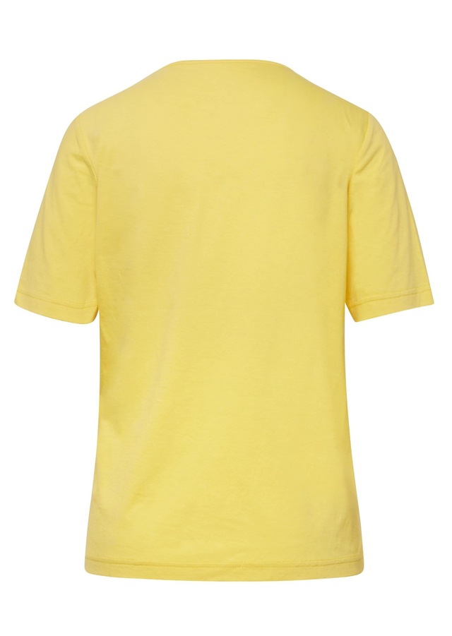GOLDNER Langarm-Poloshirt »Kurzgröße Halbarm Basic-Shirt aus Baumwolle« Ausschnitt in Herzform mit Schmucksteinen verziert