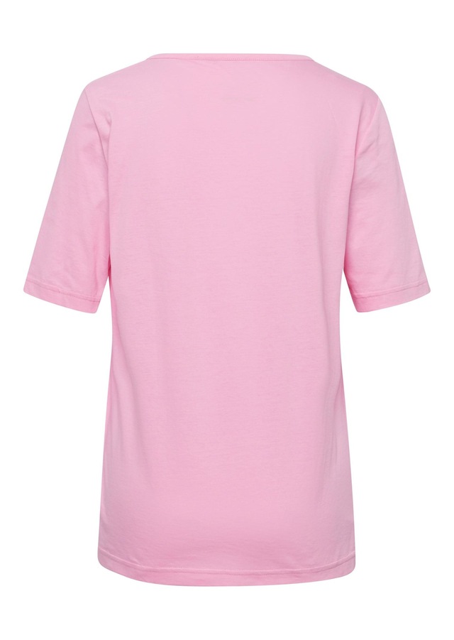 GOLDNER Langarm-Poloshirt »Kurzgröße Halbarm Basic-Shirt aus Baumwolle« Ausschnitt in Herzform mit Schmucksteinen verziert