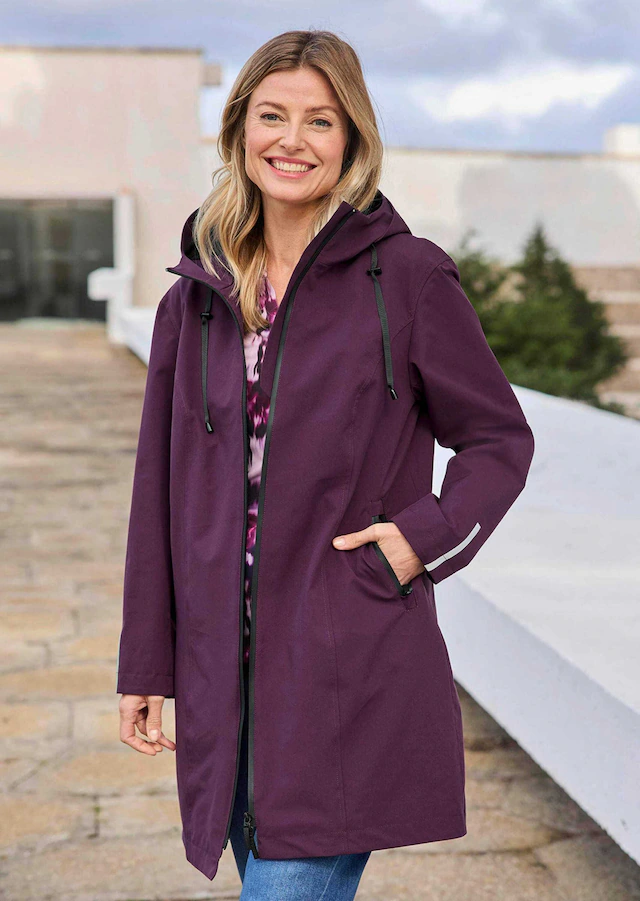 GOLDNER Funktionsjacke »Wetterfeste Regenjacke mit Kapuze« 2-Wege-Reißverschluss