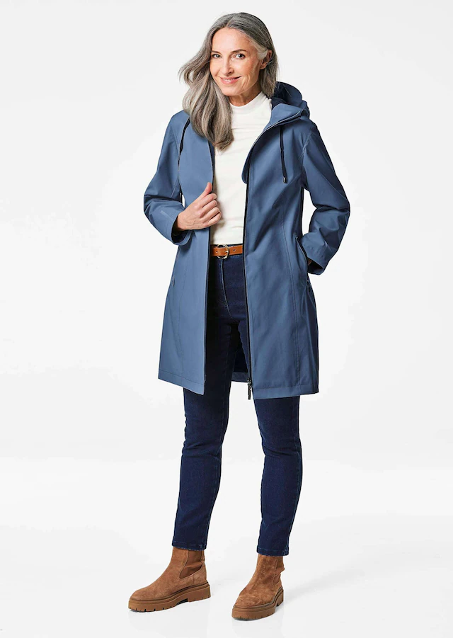 GOLDNER Funktionsjacke »Wetterfeste Regenjacke mit Kapuze« 2-Wege-Reißverschluss
