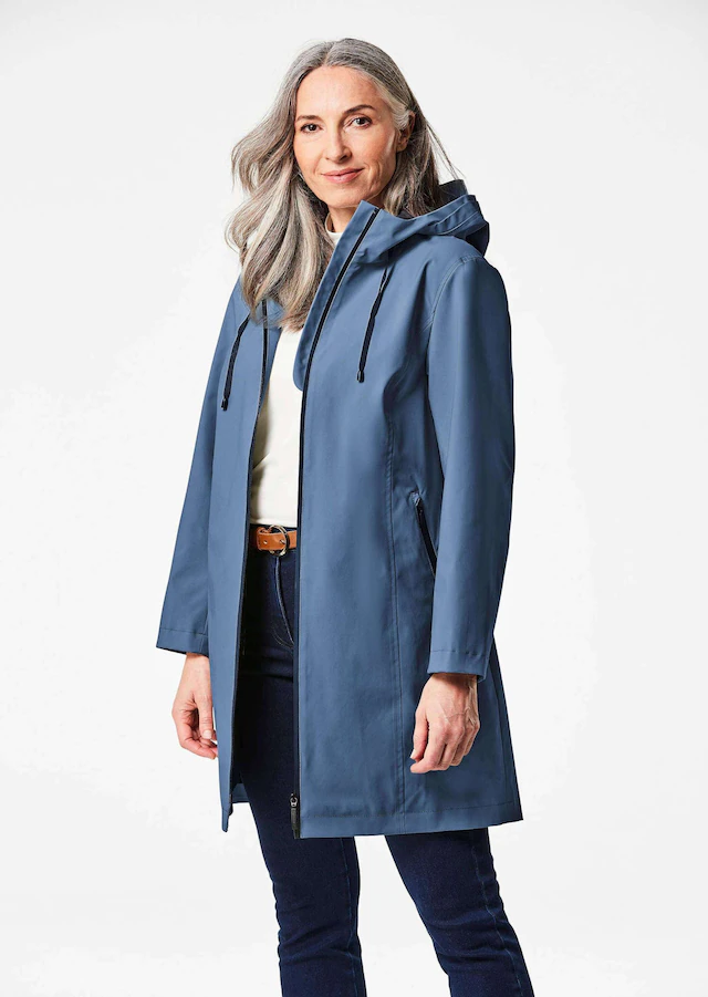 GOLDNER Funktionsjacke »Wetterfeste Regenjacke mit Kapuze« 2-Wege-Reißverschluss