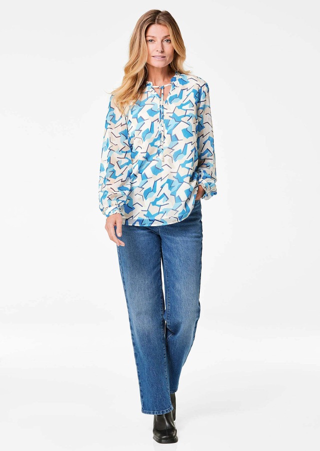 GOLDNER Chiffonbluse »Kurzgröße Bluse« Mit femininen Rüschendetails