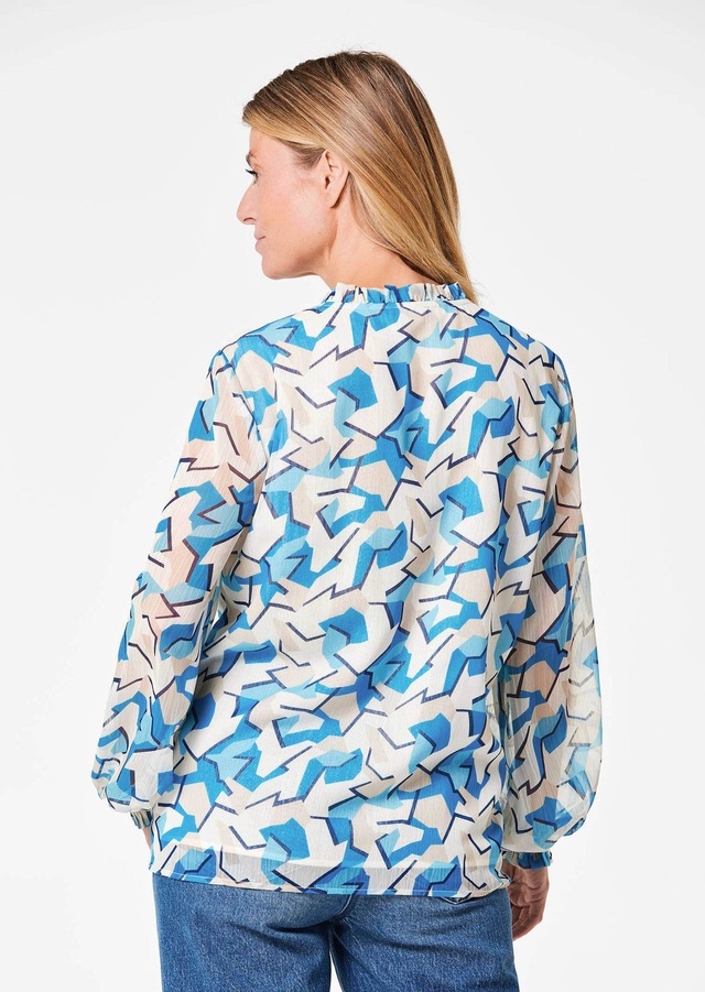 GOLDNER Chiffonbluse »Kurzgröße Bluse« Mit femininen Rüschendetails