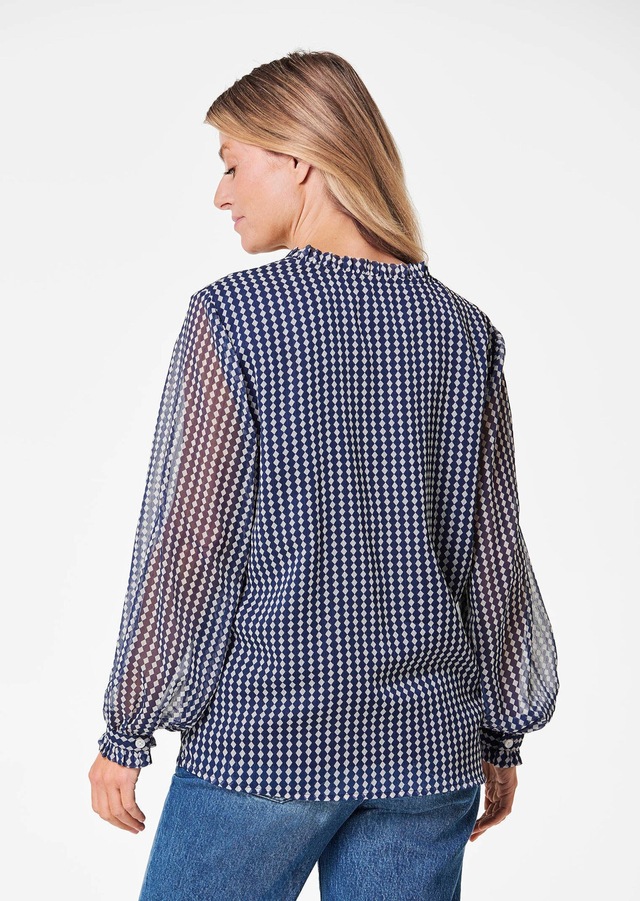 GOLDNER Chiffonbluse »Kurzgröße Bluse« Mit femininen Rüschendetails