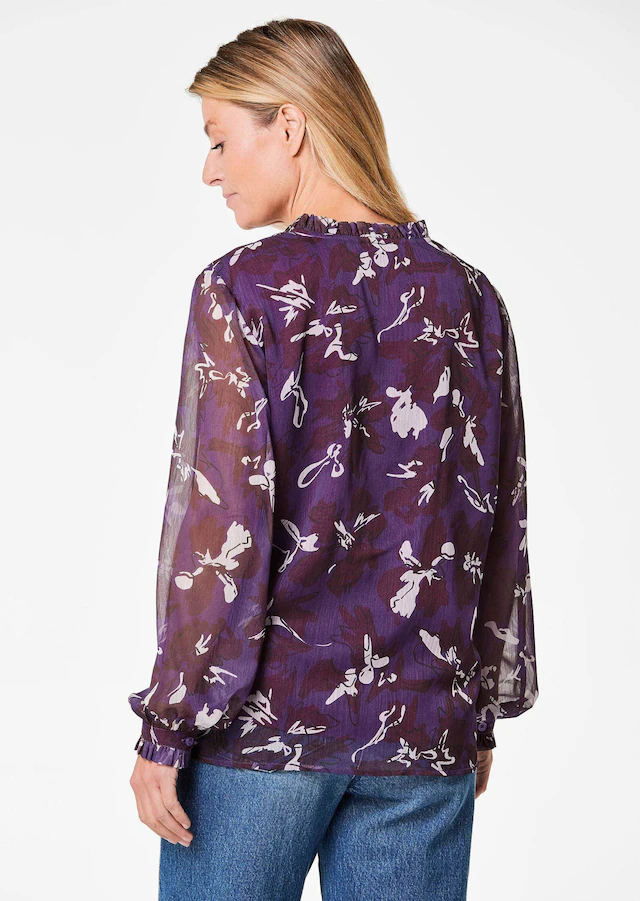 GOLDNER Chiffonbluse »Kurzgröße Bluse« Mit femininen Rüschendetails