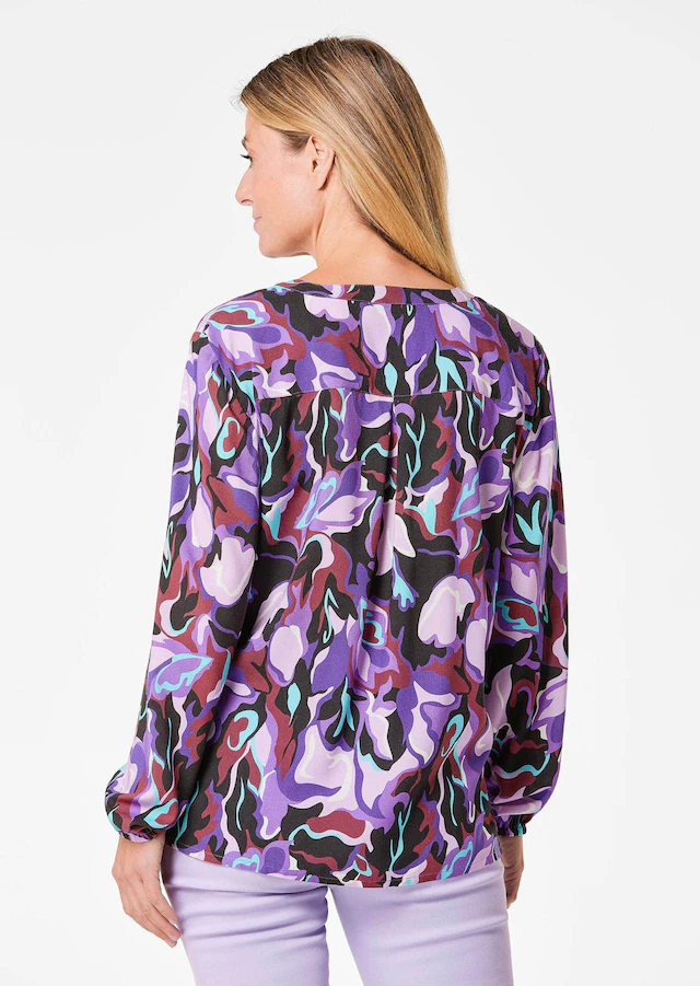 GOLDNER Schlupfbluse »Printbluse mit Allover-Druck« Mit Seitenschlitzen