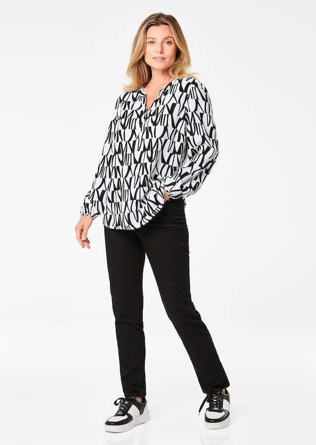 GOLDNER Schlupfbluse »Printbluse mit Allover-Druck« Mit Seitenschlitzen