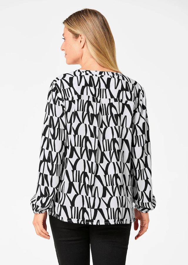 GOLDNER Schlupfbluse »Printbluse mit Allover-Druck« Mit Seitenschlitzen