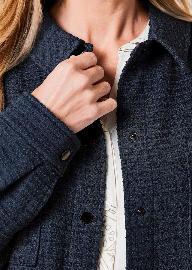 GOLDNER Hemdbluse »Hemdjacke« Seitennahtschlitze
