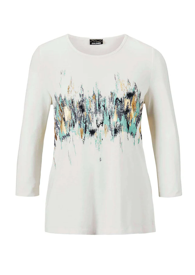 GOLDNER Print-Shirt »Kurzgröße Shirt« stretchbequemer Viskosejersey