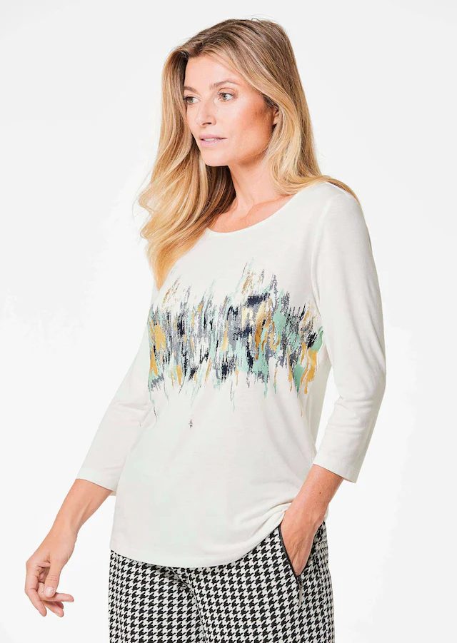 GOLDNER Print-Shirt »Kurzgröße Shirt« stretchbequemer Viskosejersey