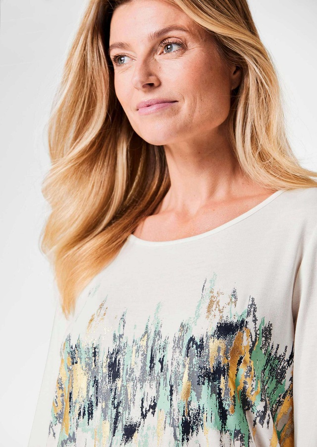 GOLDNER Print-Shirt »Kurzgröße Shirt« stretchbequemer Viskosejersey