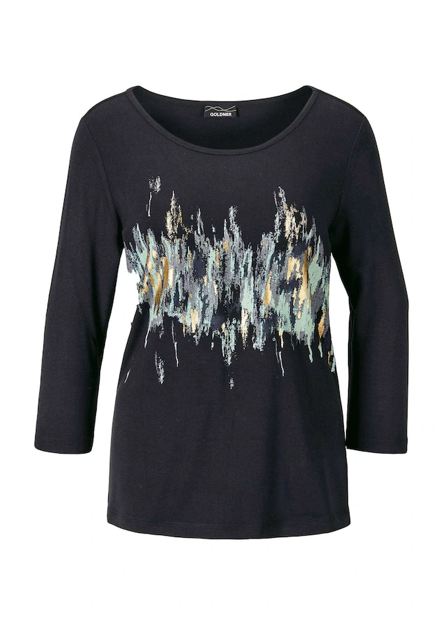 GOLDNER Print-Shirt »Kurzgröße Shirt« stretchbequemer Viskosejersey