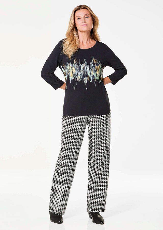 GOLDNER Print-Shirt »Kurzgröße Shirt« stretchbequemer Viskosejersey