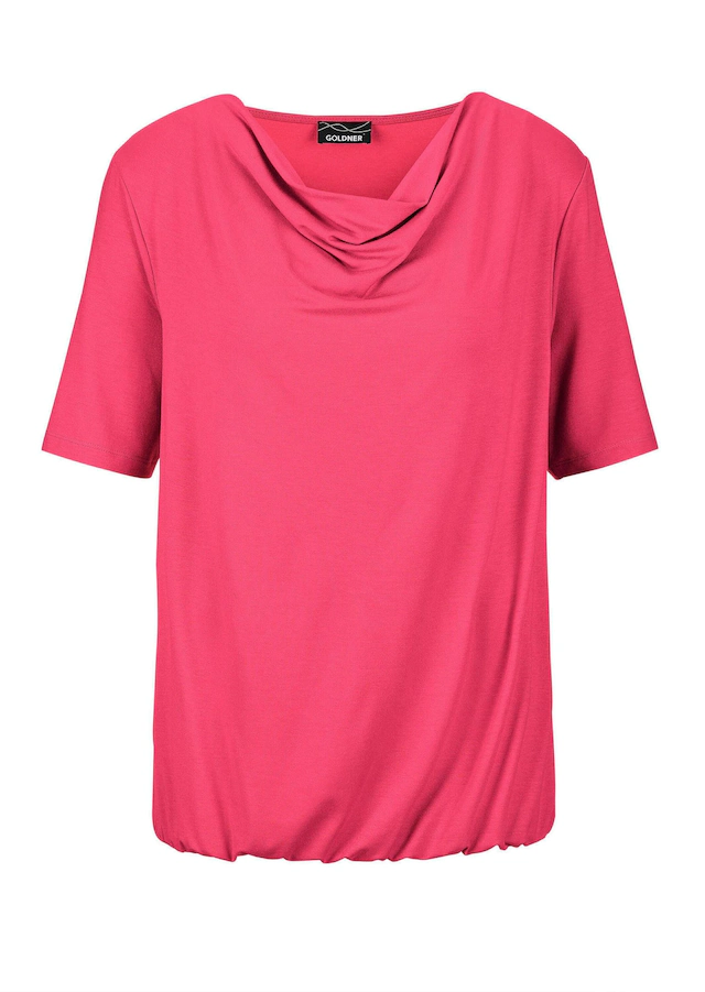 GOLDNER Kurzarmshirt »Blusenshirt mit Wasserfallausschnitt« Wasserfallausschnitt
