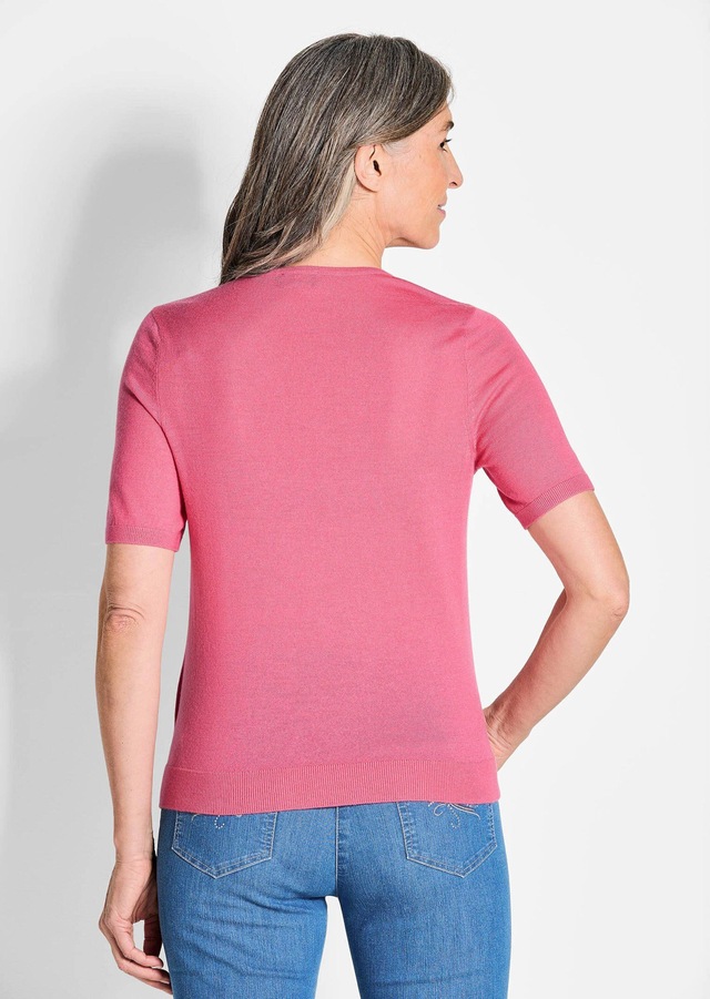 GOLDNER Strickpullover »Kurzgröße Klassisches Merinowollshirt, Rundhals« Rippenbündchen