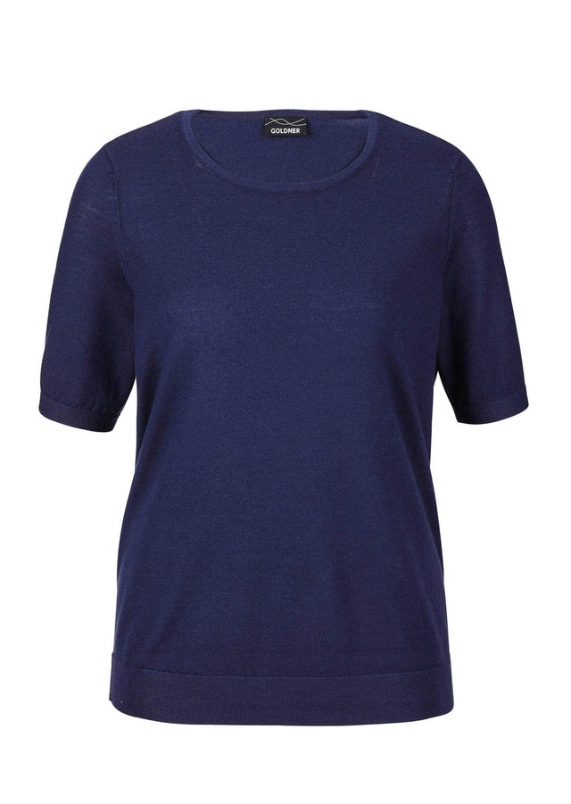 GOLDNER Strickpullover »Kurzgröße Klassisches Merinowollshirt, Rundhals« Rippenbündchen