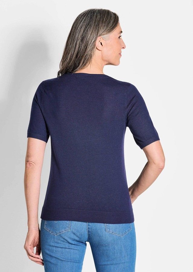 GOLDNER Strickpullover »Kurzgröße Klassisches Merinowollshirt, Rundhals« Rippenbündchen