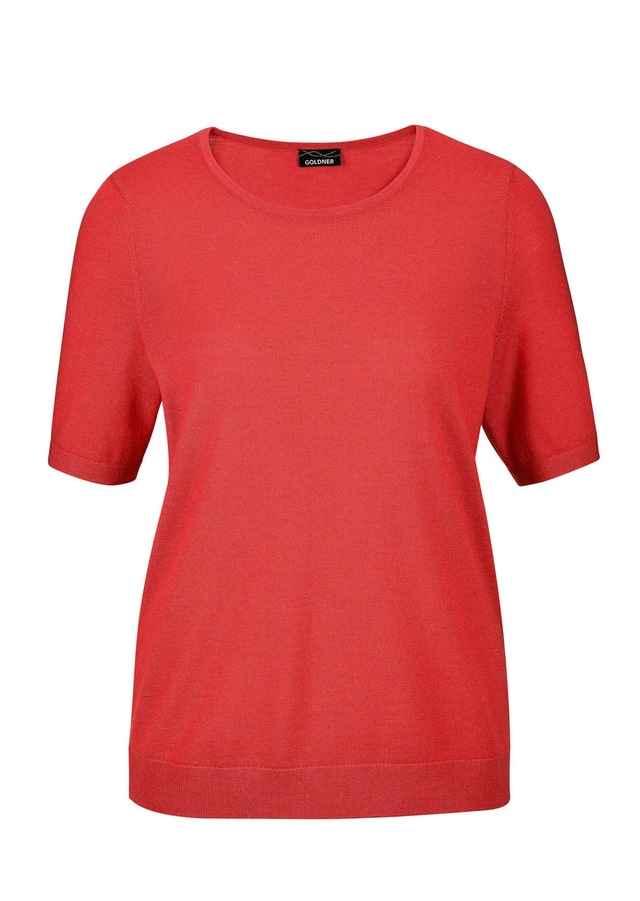 GOLDNER Strickpullover »Kurzgröße Klassisches Merinowollshirt, Rundhals« Rippenbündchen