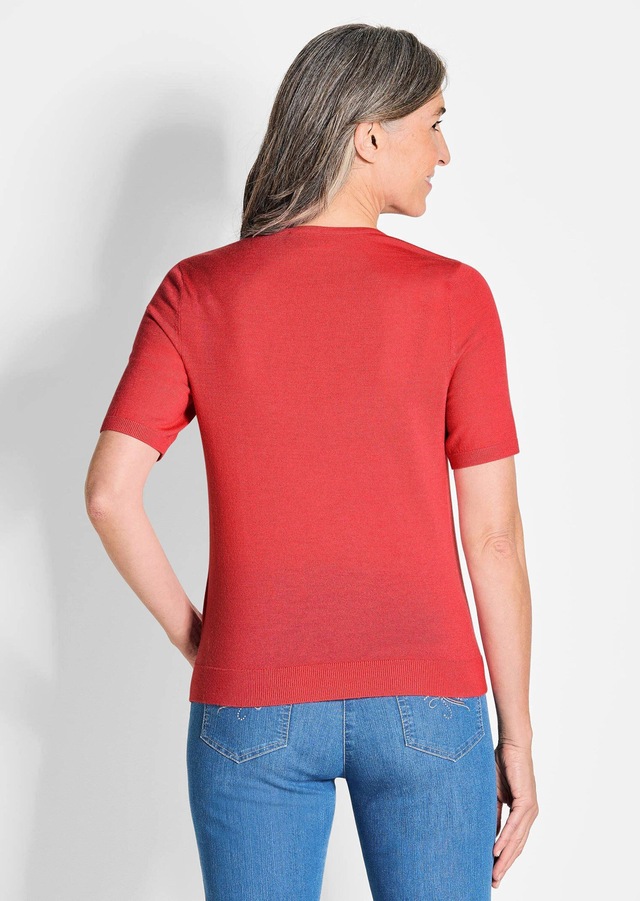 GOLDNER Strickpullover »Kurzgröße Klassisches Merinowollshirt, Rundhals« Rippenbündchen