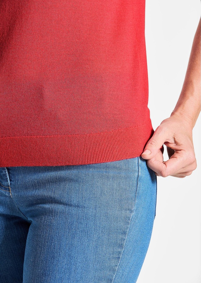 GOLDNER Strickpullover »Kurzgröße Klassisches Merinowollshirt, Rundhals« Rippenbündchen