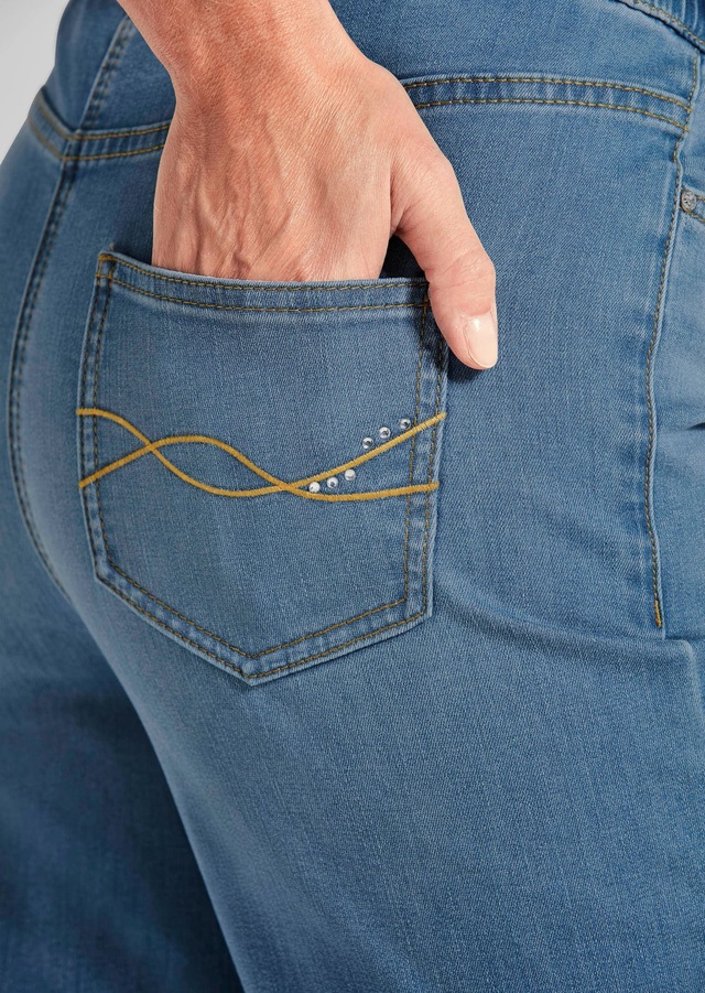 GOLDNER Stretch-Jeans »Kurzgröße Bequeme Jeanshose VERA« runde Eingriffstaschen