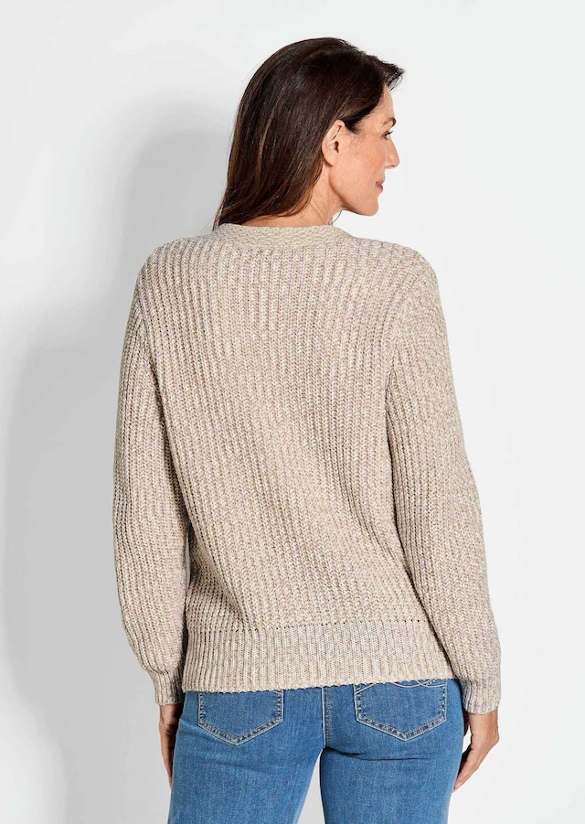 GOLDNER Strickjacke »Kurzgröße Langarm Strickjacke mit V-Ausschnitt« Knopfleiste