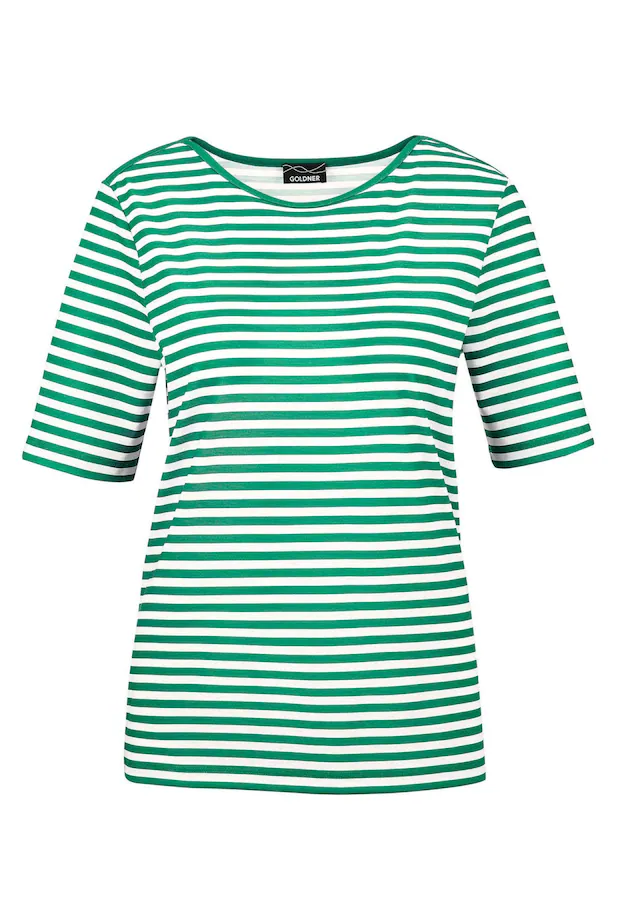 GOLDNER Kurzarmshirt »Kurzgröße Stilvolles Streifenshirt für Damen« Blende