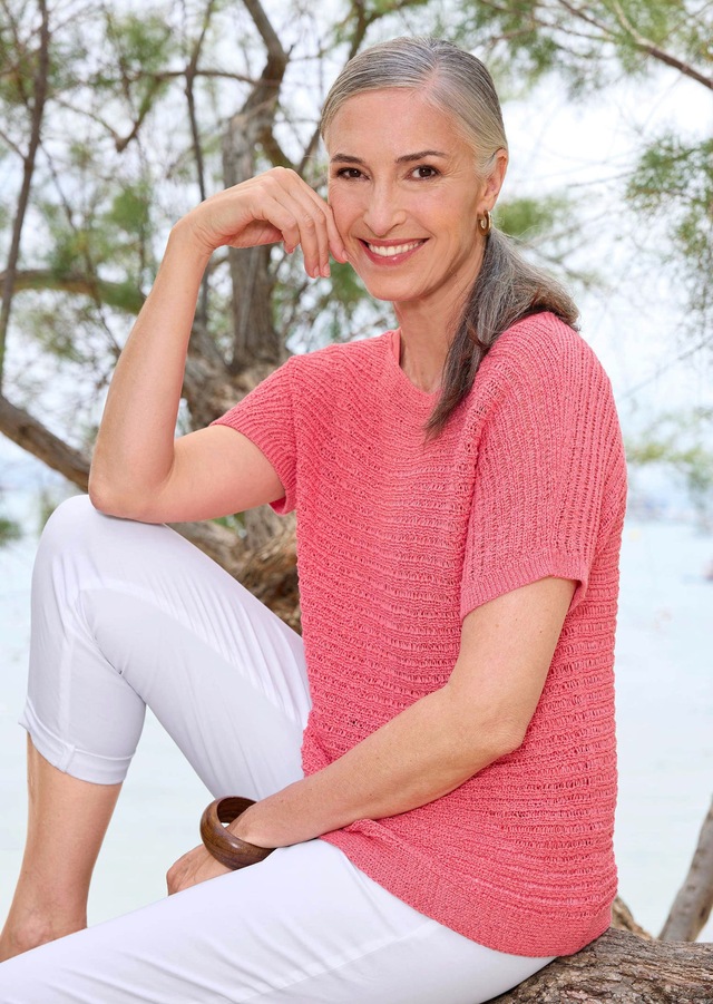 GOLDNER Rundhalspullover »Kurzarm-Pullover mit Rippen« Raffinierte Details