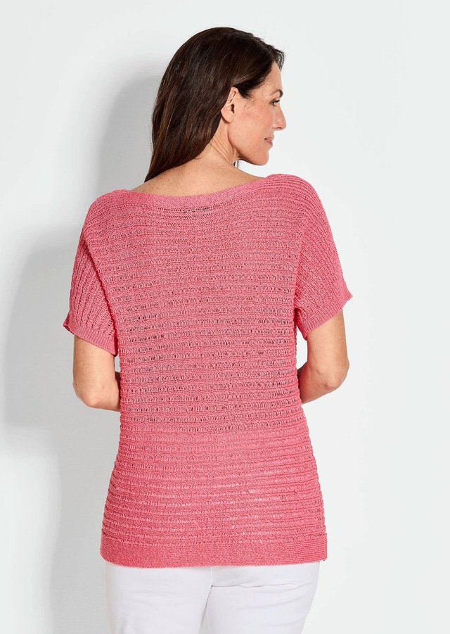 GOLDNER Rundhalspullover »Kurzarm-Pullover mit Rippen« Raffinierte Details