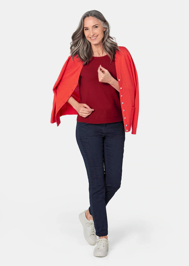 GOLDNER Strickjacke »Uni Merino-Cardigan Langarm« Reine Merinowolle