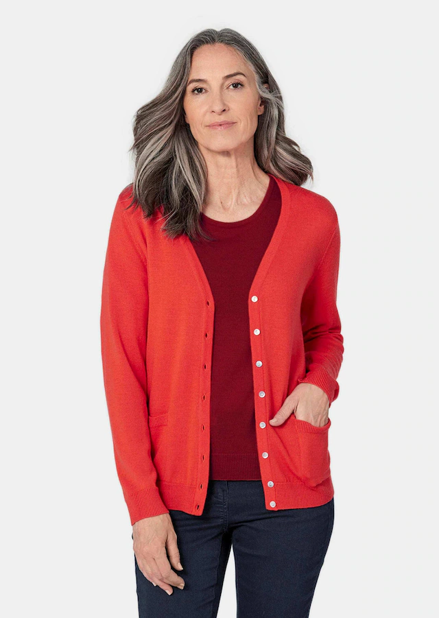 GOLDNER Strickjacke »Uni Merino-Cardigan Langarm« Reine Merinowolle