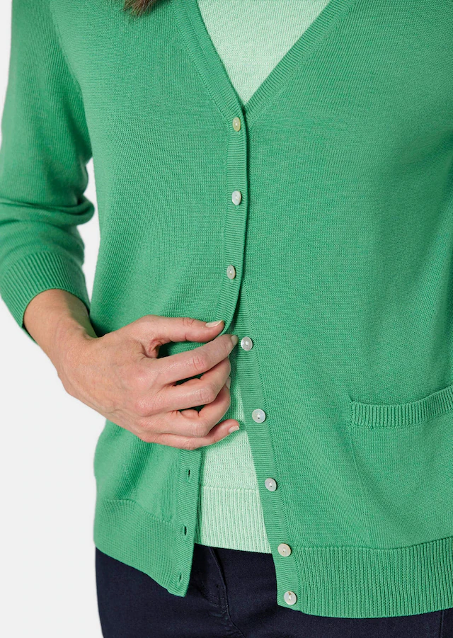 GOLDNER Strickjacke »Uni Merino-Cardigan Langarm« Reine Merinowolle