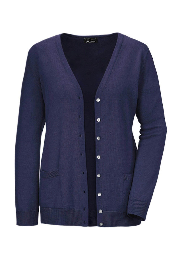 GOLDNER Strickjacke »Uni Merino-Cardigan Langarm« Reine Merinowolle