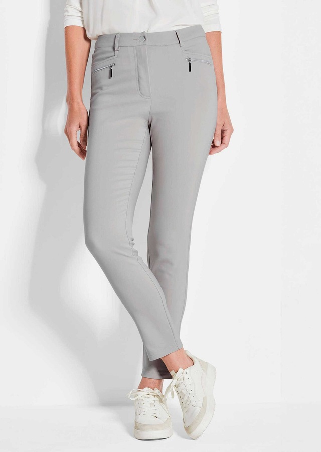 GOLDNER Stretch-Hose »Kurzgröße Lange Schlupfhose BELLA« Reißverschlusstaschen im VT Rückteil Gesäßtaschen