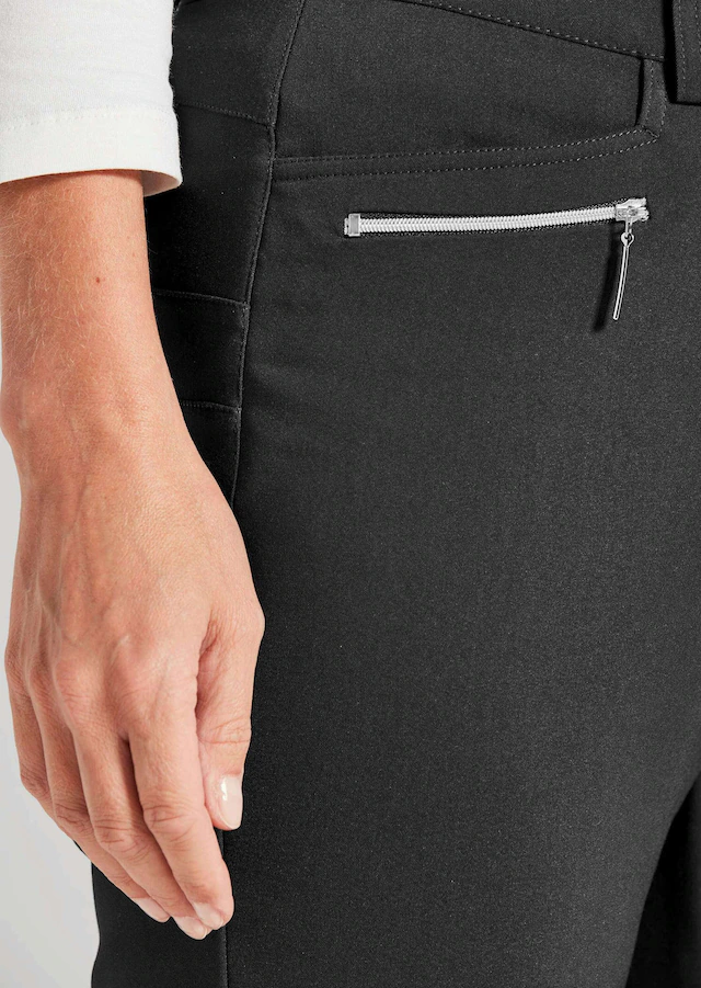 GOLDNER Stretch-Hose »Kurzgröße Lange Schlupfhose BELLA« Reißverschlusstaschen im VT Rückteil Gesäßtaschen